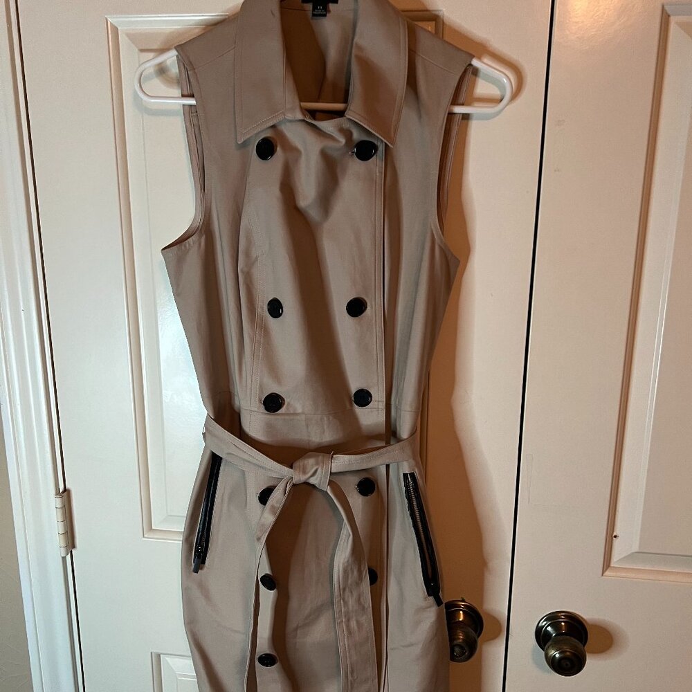 Ann Taylor Khaki Sleeveless Trench Dress Size 10